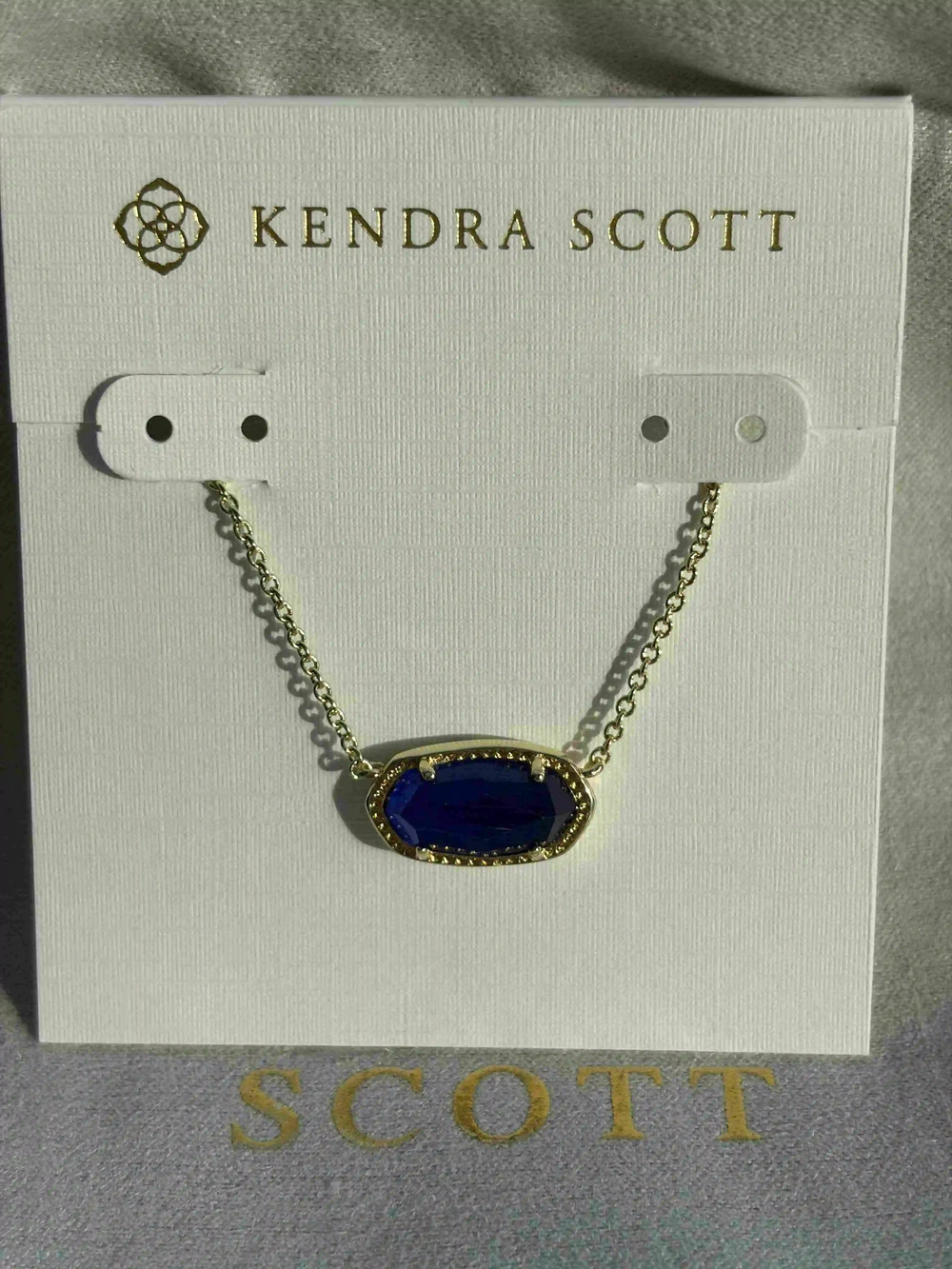 Kendra Scott navy blue pendant necklace